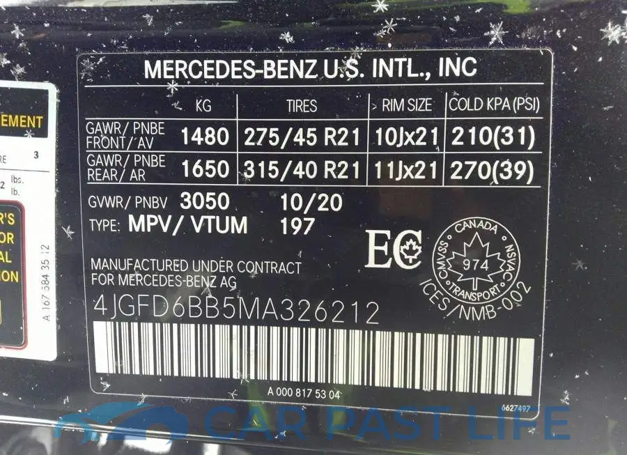 4JGFD6BB5MA326212# 9