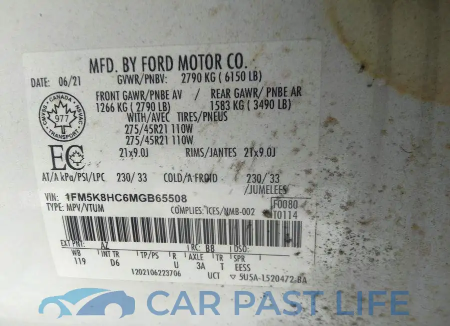 1FM5K8HC6MGB65508# 9