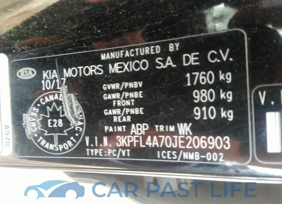 3KPFL4A70JE206903# 9