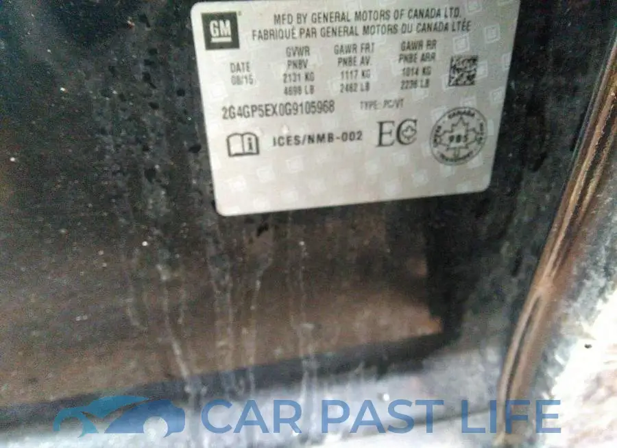 2G4GP5EX0G9105968# 9
