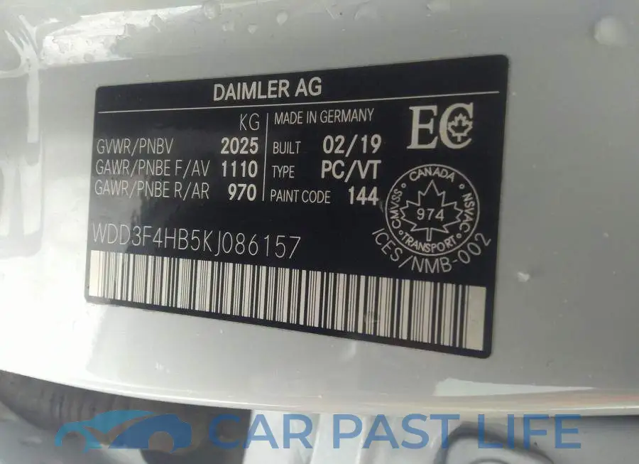 WDD3F4HB5KJ086157# 9