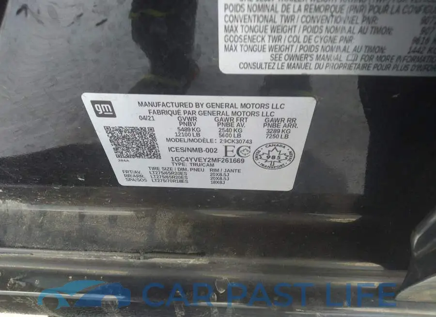 1GC4YVEY2MF261669# 9