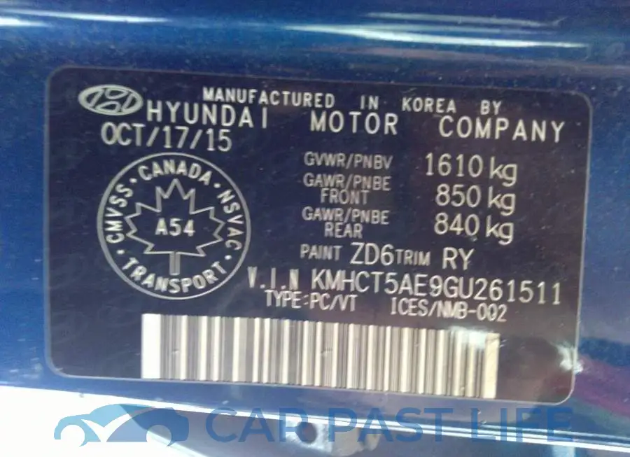 KMHCT5AE9GU261511# 9