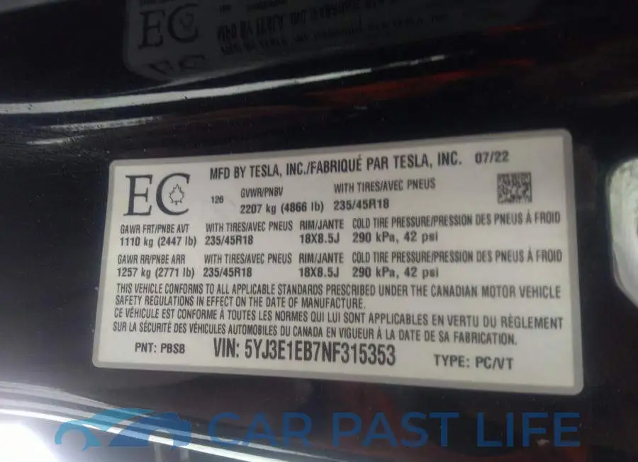 5YJ3E1EB7NF315353# 9