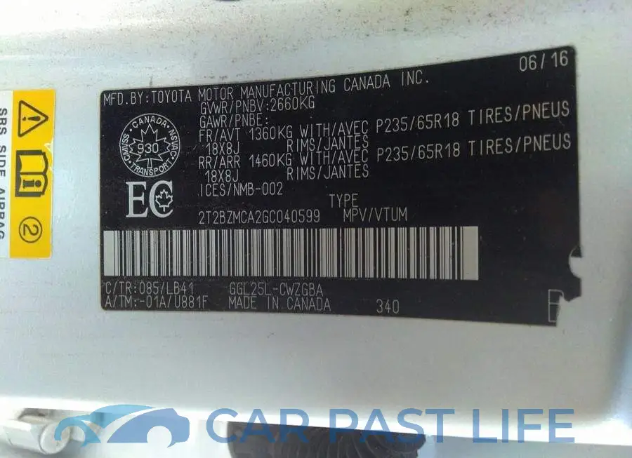 2T2BZMCA2GC040599# 9