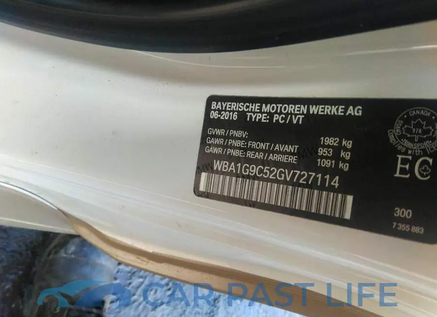 WBA1G9C52GV727114# 9