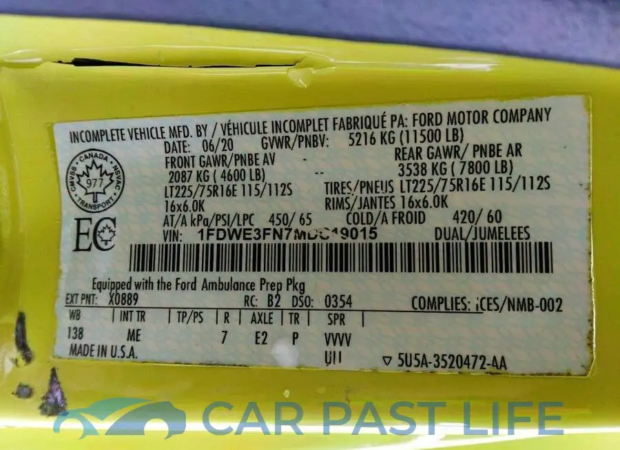 1FDWE3FN7MDC19015# 9
