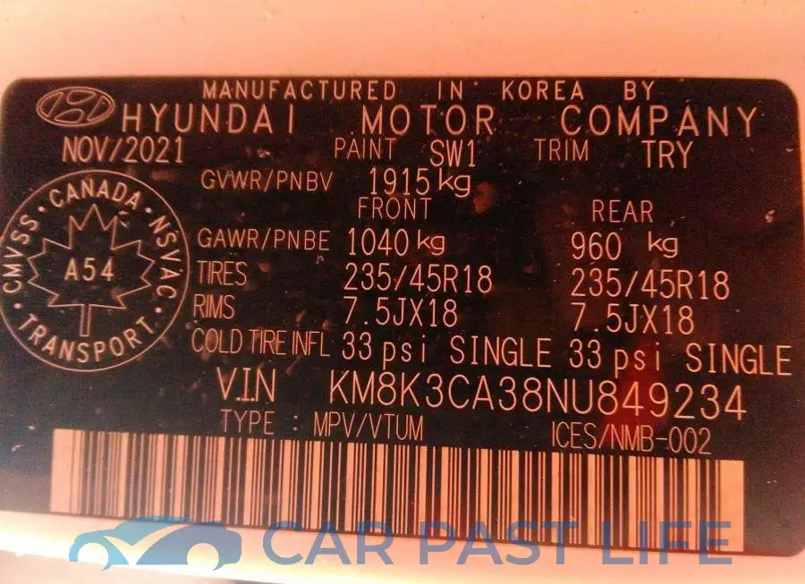 KM8K3CA38NU849234# 9