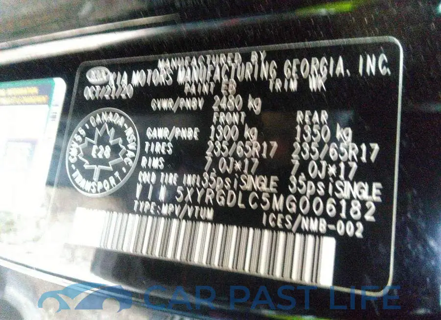 5XYRGDLC5MG006182# 9
