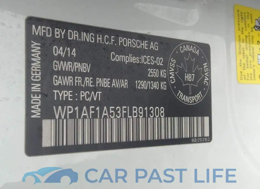 WP1AF1A53FLB91308# 9
