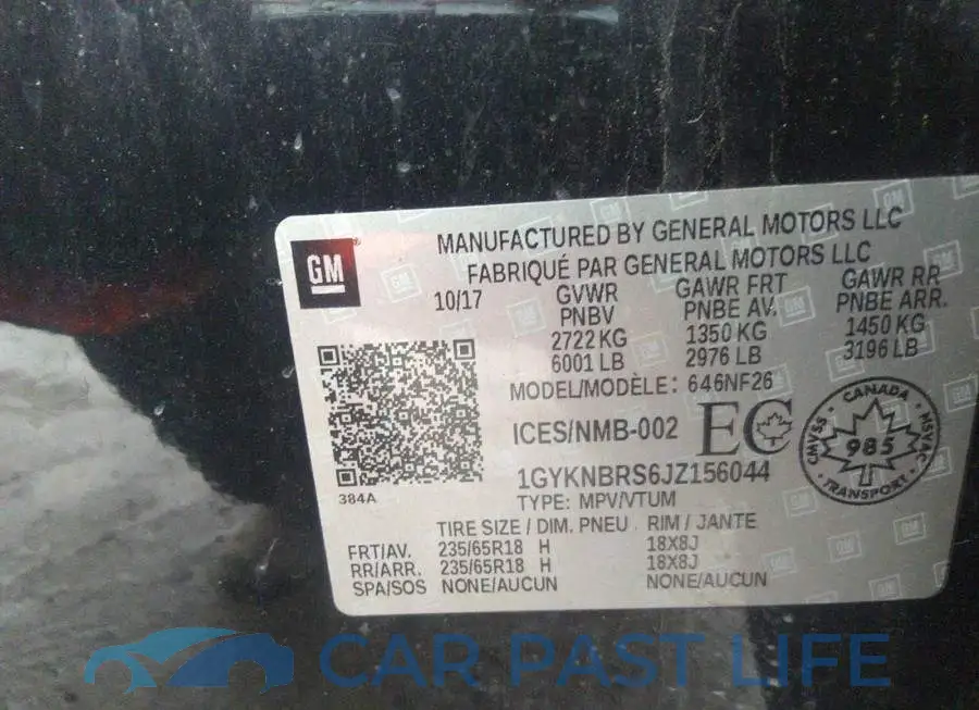 1GYKNBRS6JZ156044# 9