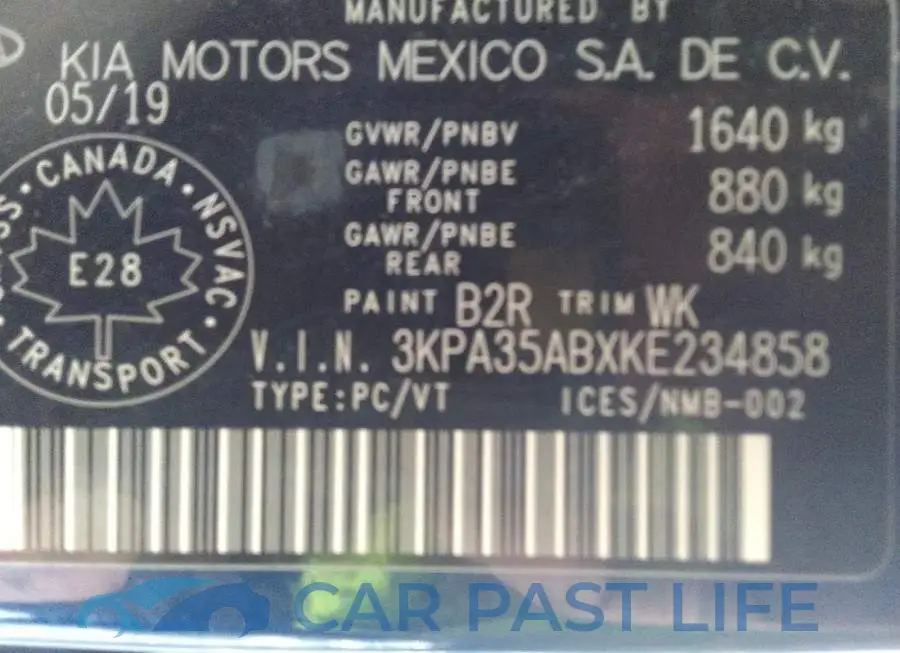 3KPA35ABXKE234858# 9