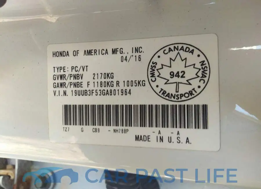 19UUB3F53GA801964# 9