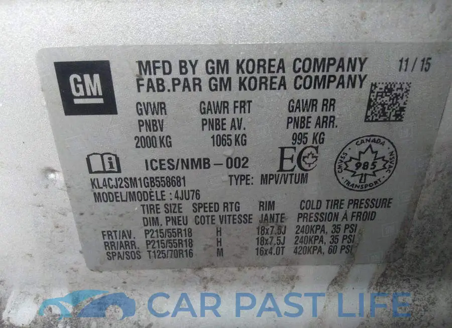 KL4CJ2SM1GB558681# 9