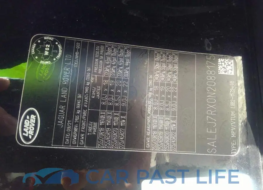 SALEJ7RX0N2088175# 9
