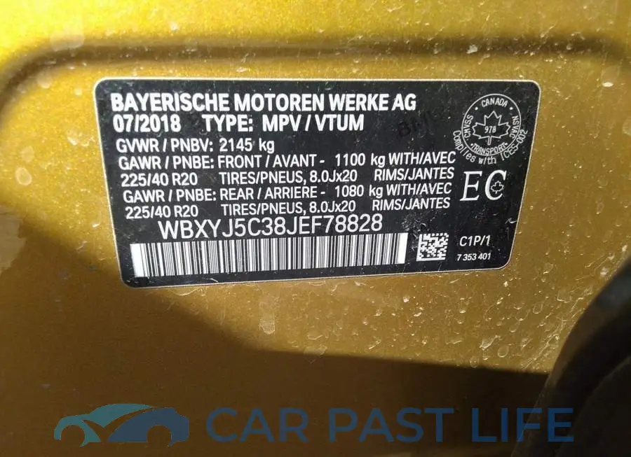WBXYJ5C38JEF78828# 9