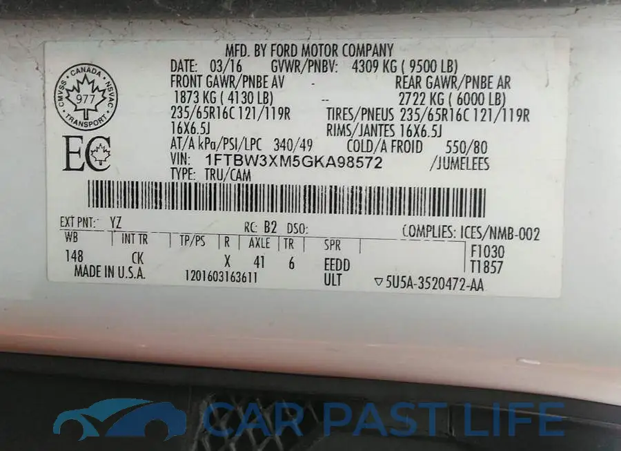 1FTBW3XM5GKA98572# 9