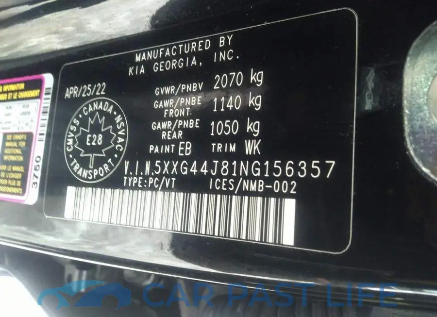 5XXG44J81NG156357# 9