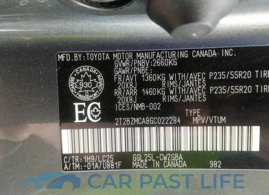 2T2BZMCA8GC022284# 9