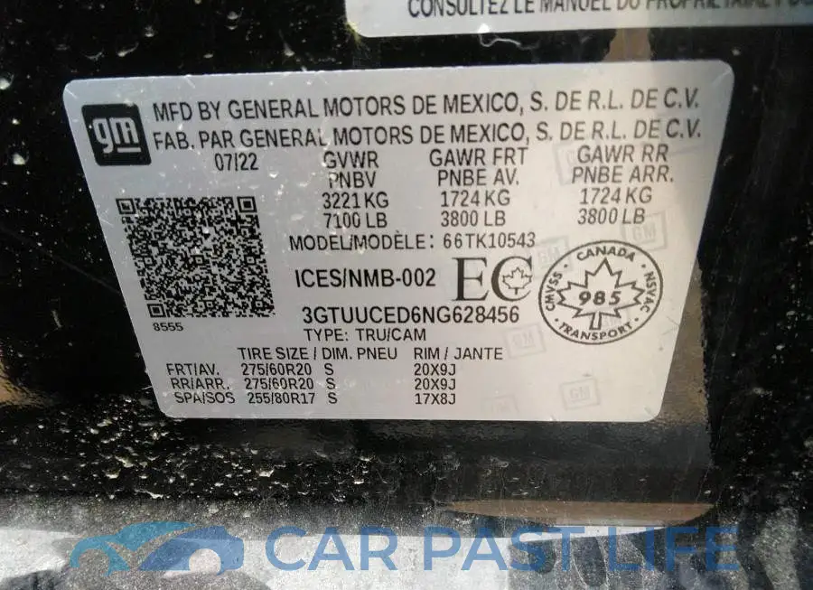 3GTUUCED6NG628456# 9
