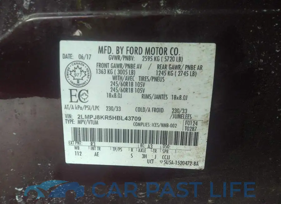 2LMPJ8KR5HBL43709# 9