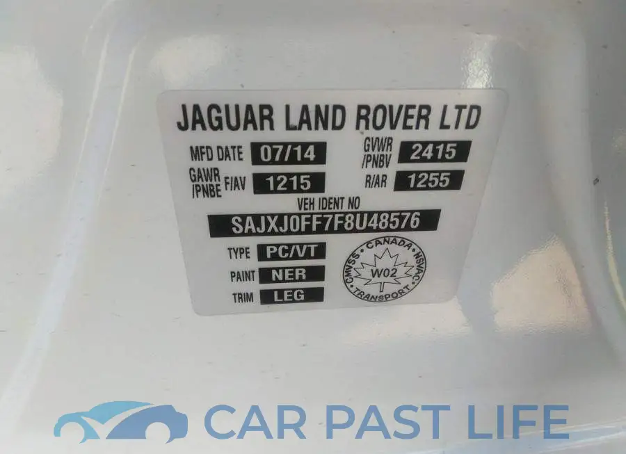 SAJXJ0FF7F8U48576# 9