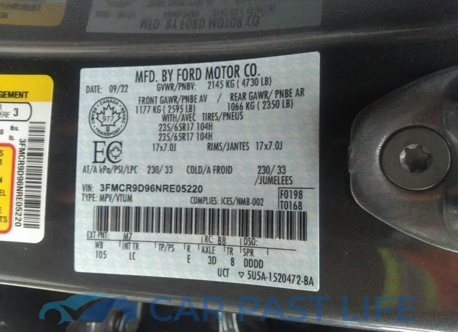 3FMCR9D96NRE05220# 9