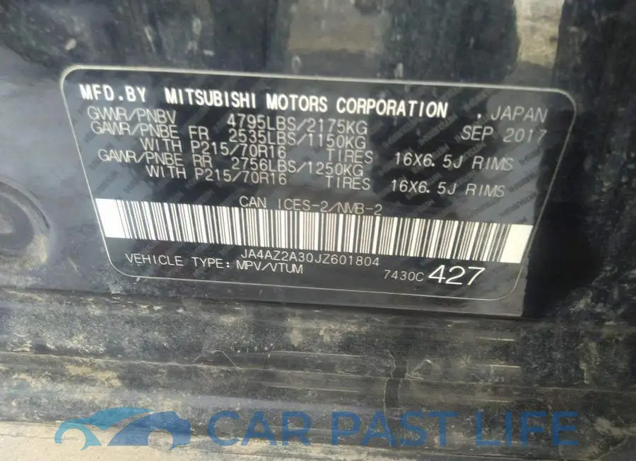 JA4AZ2A30JZ601804# 9