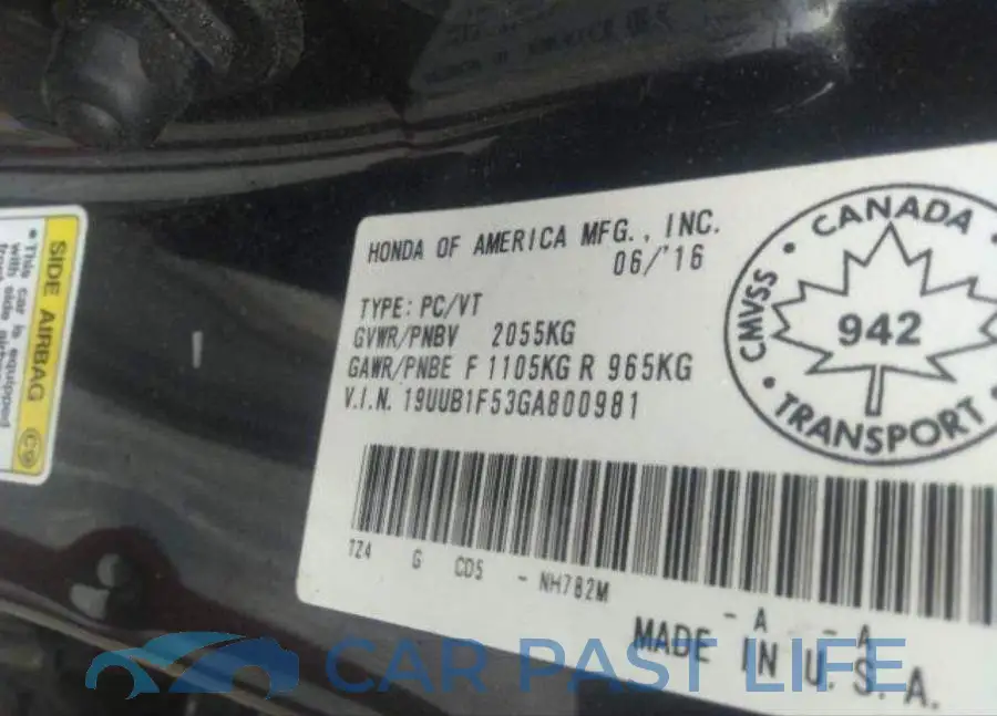 19UUB1F53GA800981# 10