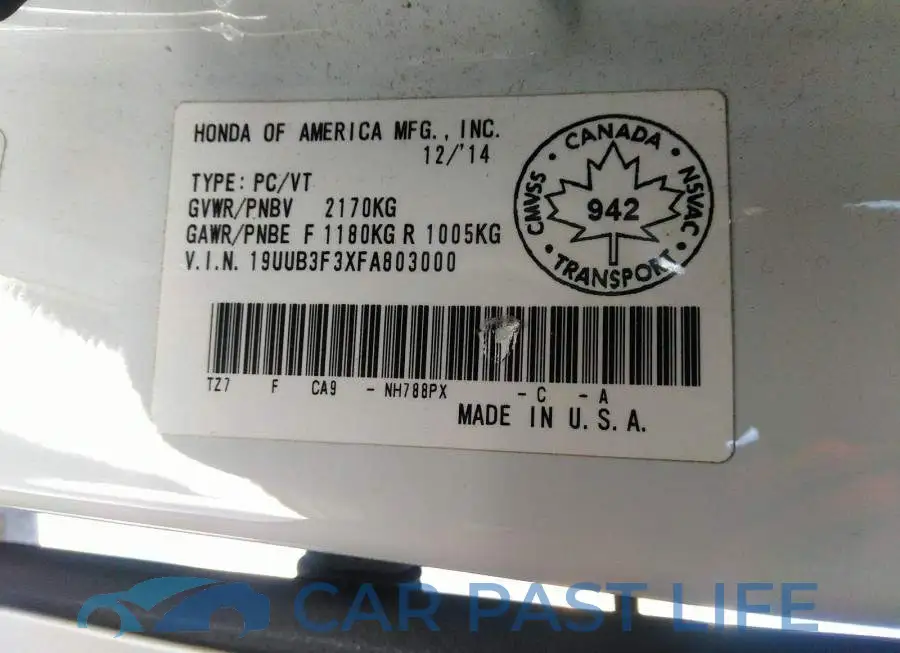 19UUB3F3XFA803000# 9