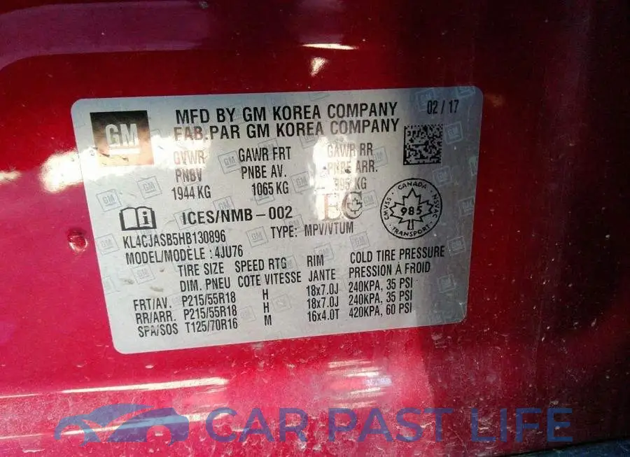 KL4CJASB5HB130896# 9