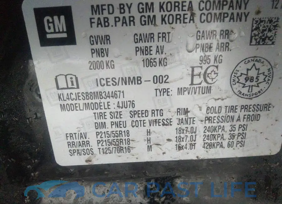 KL4CJESB8MB344671# 9