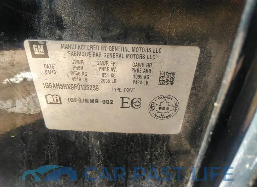 1G6AH5RX9F0135239# 9