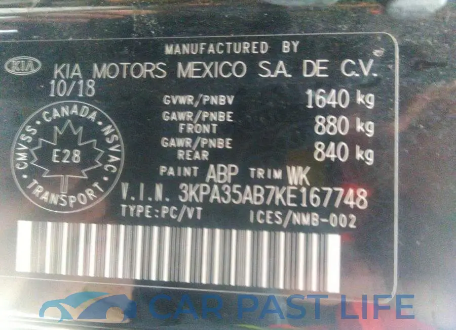 3KPA35AB7KE167748# 9