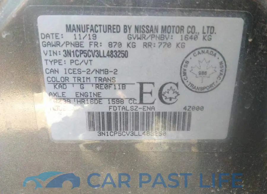 3N1CP5CV3LL483250# 9