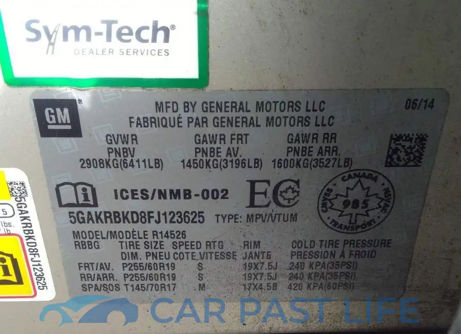 5GAKRBKD8FJ123625# 9
