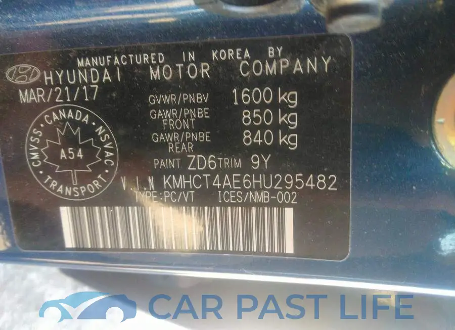 KMHCT4AE6HU295482# 9