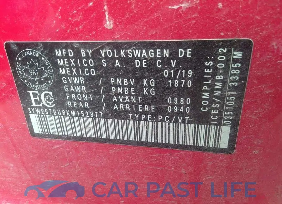 3VWE57BU6KM152877# 9
