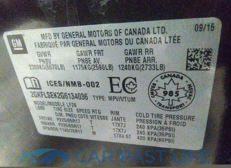 2GKFLSEK2G6134036# 9