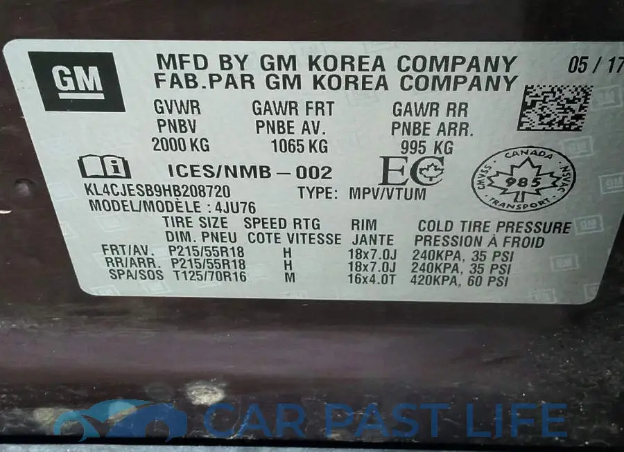 KL4CJESB9HB208720# 9