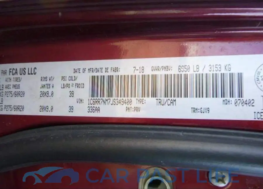 1C6RR7NM7JS349400# 9