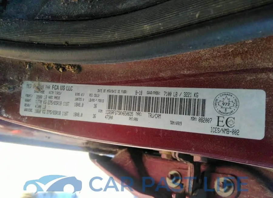 1C6SRFGT5KN650635# 9