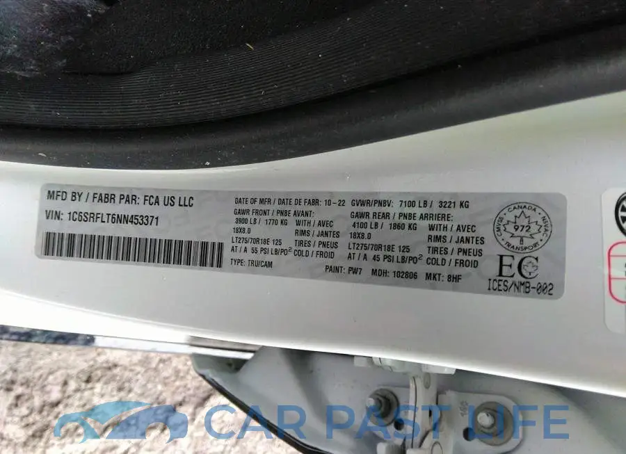 1C6SRFLT6NN453371# 9