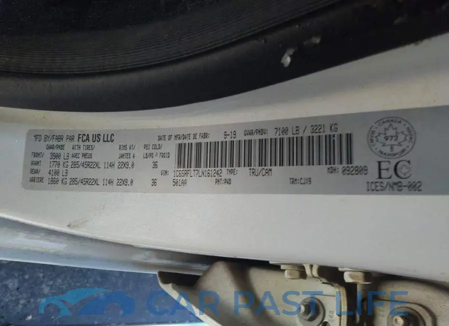 1C6SRFLT7LN161242# 9