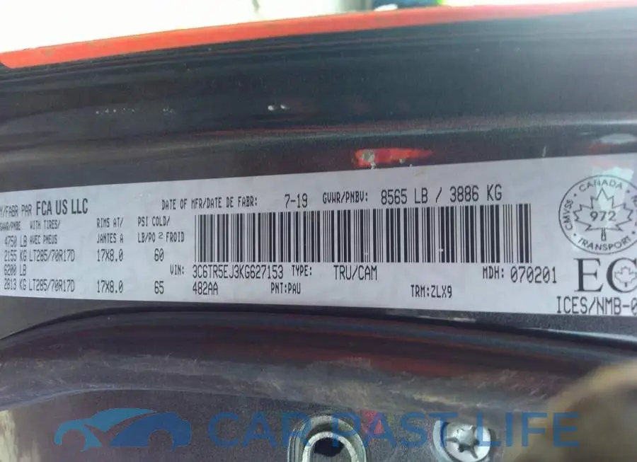 3C6TR5EJ3KG627153# 9