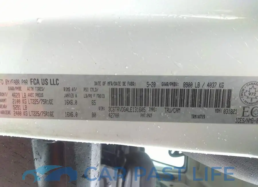 3C6TRVDG4LE131605# 9
