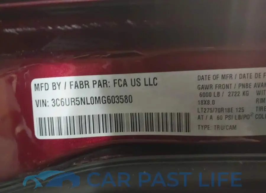 3C6UR5NL0MG603580# 9