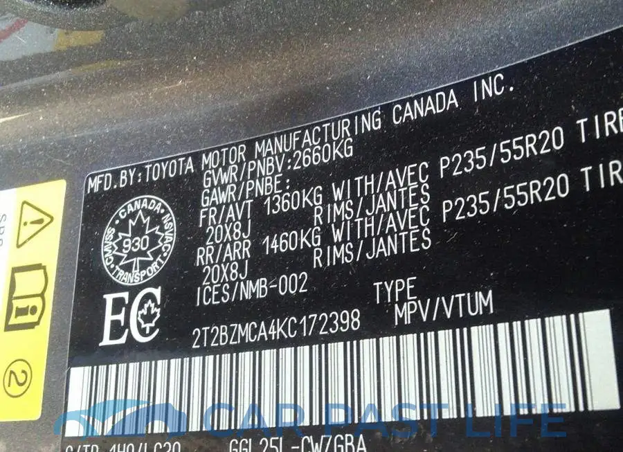 2T2BZMCA4KC172398# 9