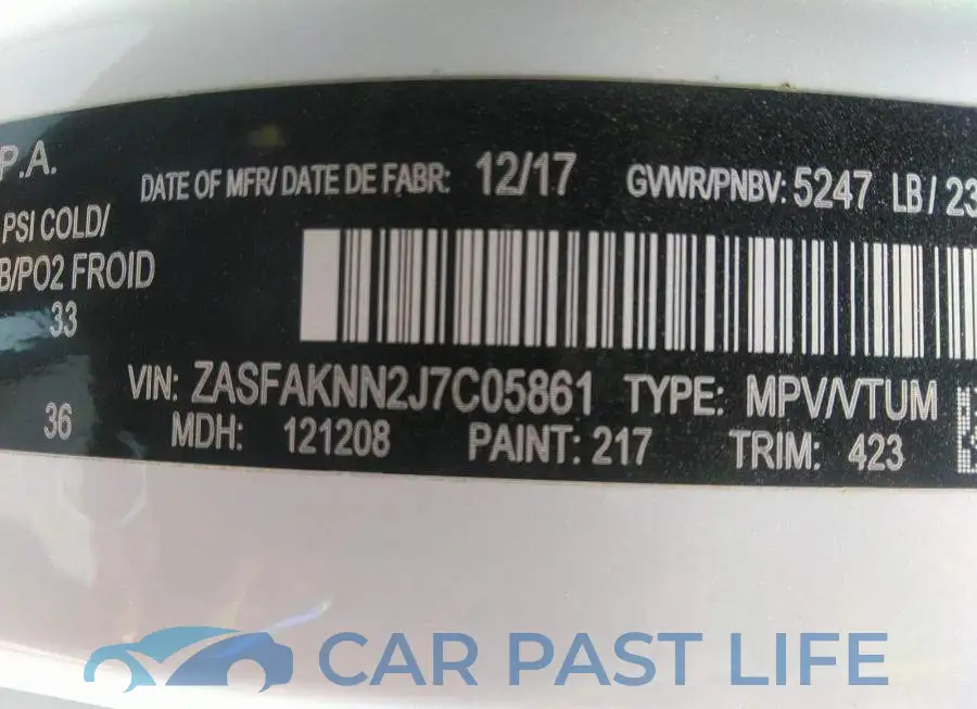 ZASFAKNN2J7C05861# 9