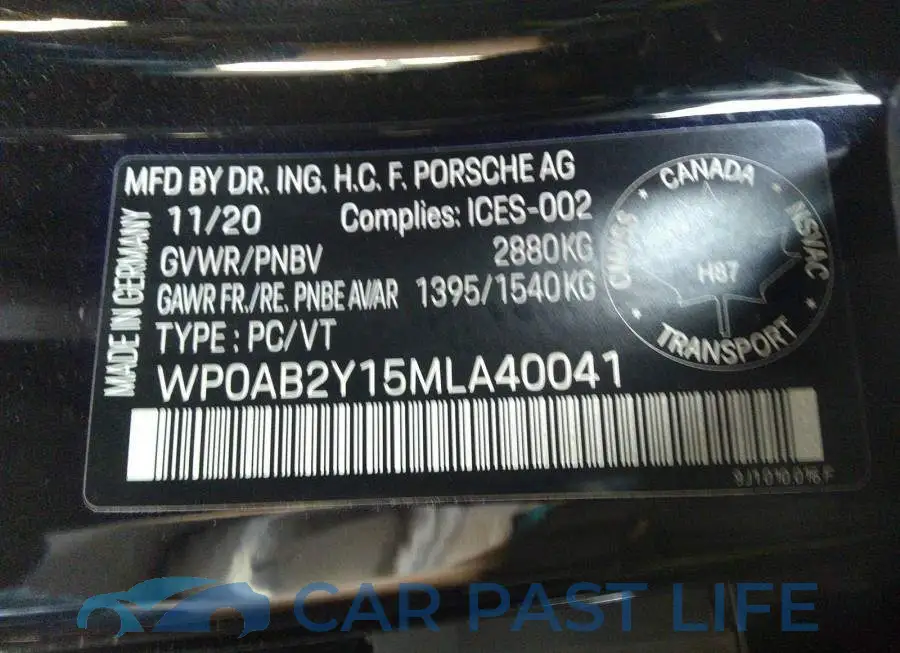 WP0AB2Y15MLA40041# 9